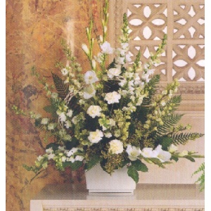 Large White Funeral Basket